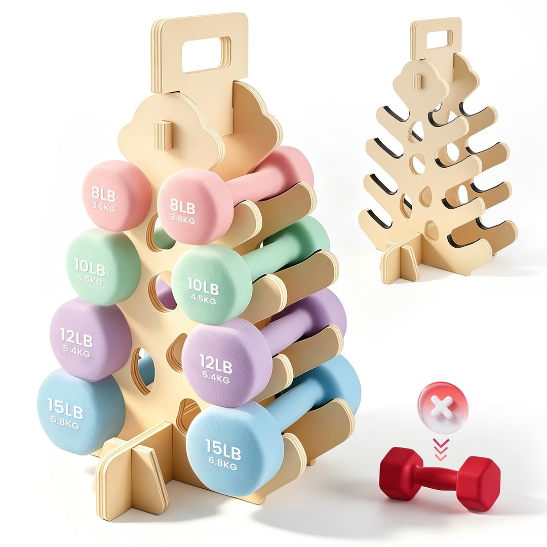 Hantelständer, 4 Etagen A-Rahmen Design Hanteln Set Für 3–7-Kg Hanteln, Gymnastikhanteln Für Das Fit