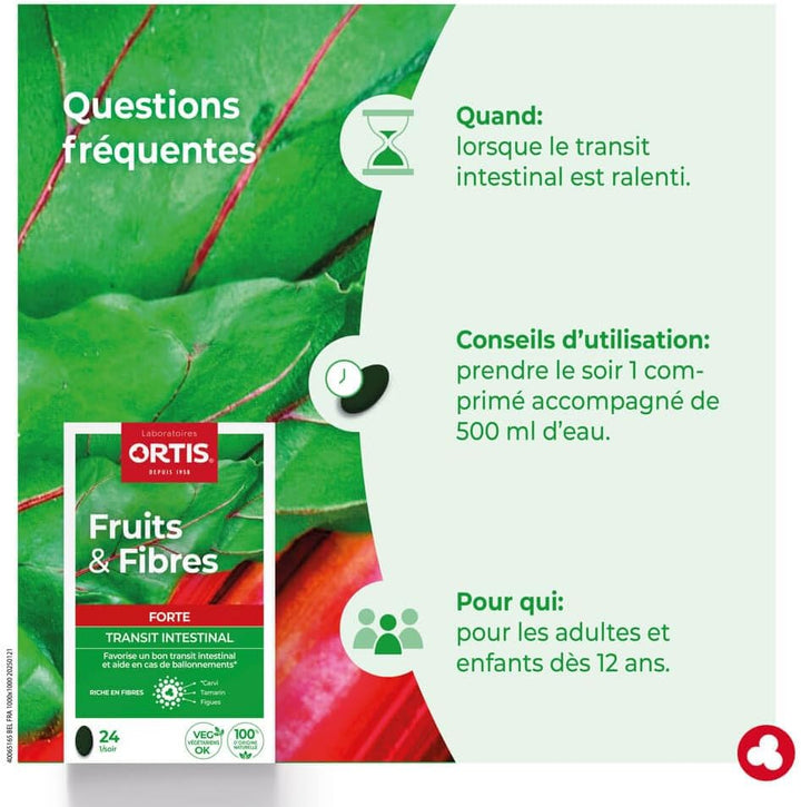 Ortis Frutta&Fibre Forte Integratore Transito Intestinale 24 Compresse