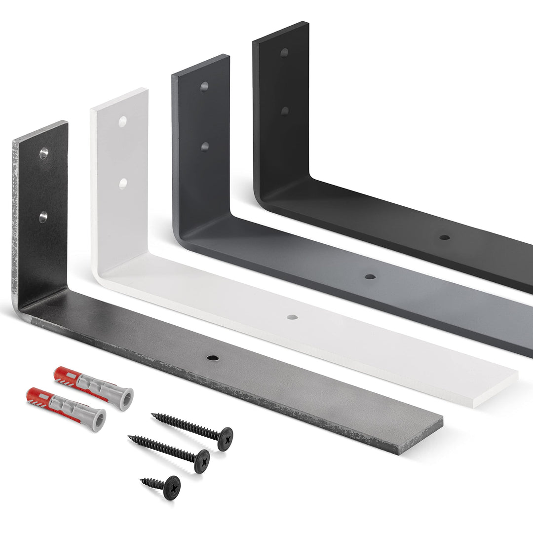 HOLZBRINK Regalträger Metall Regalhalter für Wandregal, Regalwinkel, Rohstahl mit Klarlack 300x100x4