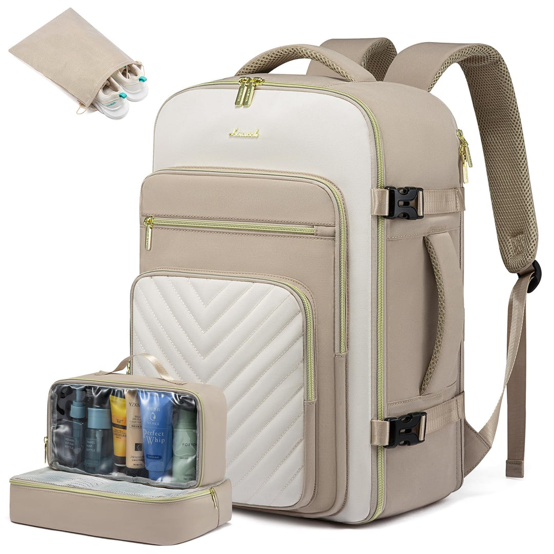 LOVEVOOK Handgepäck Rucksack Flugzeug, 40L Reiserucksack Damen Gross, Wasserdicht Laptop Rucksack Da