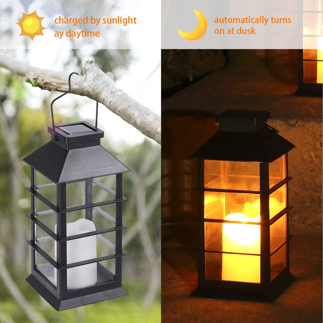 Solar Laterne, Tomshine 2er SolarLaterne mit Kerzen Lichteffekt Solarlampe für Aussen im Freien häng