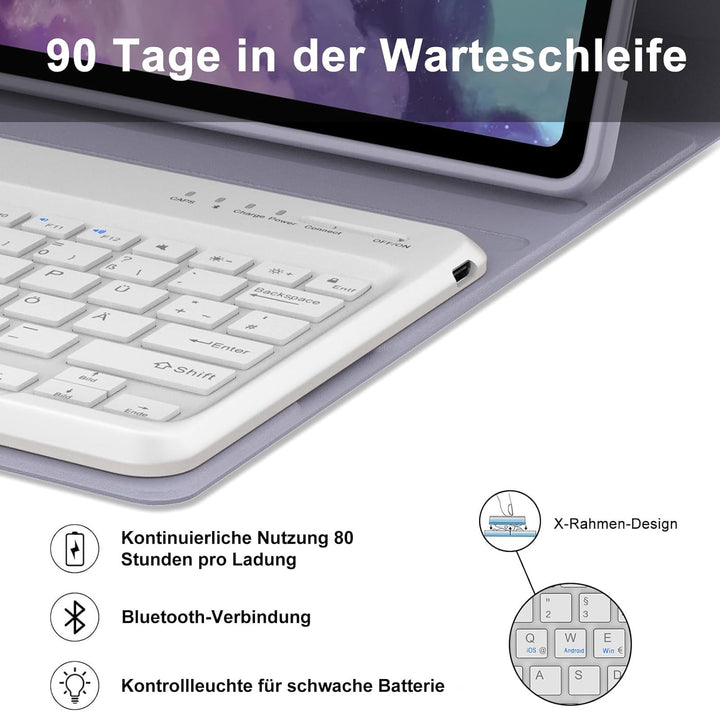FOGARI Tastatur Hülle für Honor Magic Pad 2 Tablet 12,3 Zoll, Deutscher QWERTZ Tastatur mit Magnetis