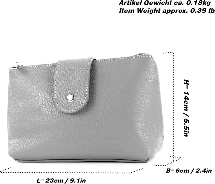 modamoda de - T213 - ital. Leder Kosmetiktasche Maskenetui Medium, Farbe:Dunkelcamel, Dunkelcamel