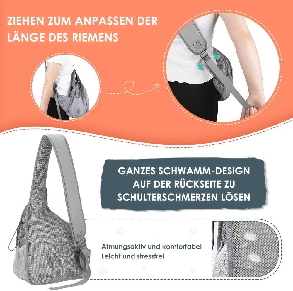 Eyein Hundefreundlich Tragetücher Hunde, Hände frei Reisetasche für kleine Haustiere mit verstellbar