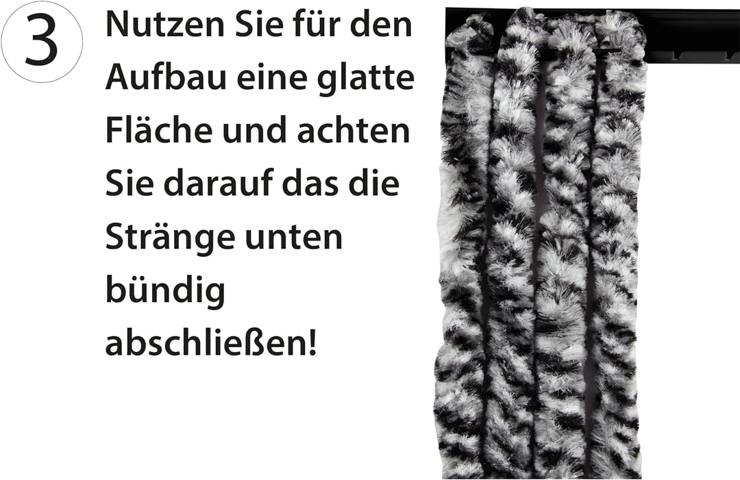 Arsvita Flauschvorhang 80x185 cm in Unistreifen rot - weiss, Perfekter Insekten- und Sichtschutz für