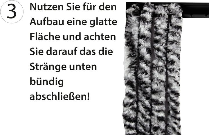 Arsvita Flauschvorhang 80x185 cm in Unistreifen rot - weiss, Perfekter Insekten- und Sichtschutz für
