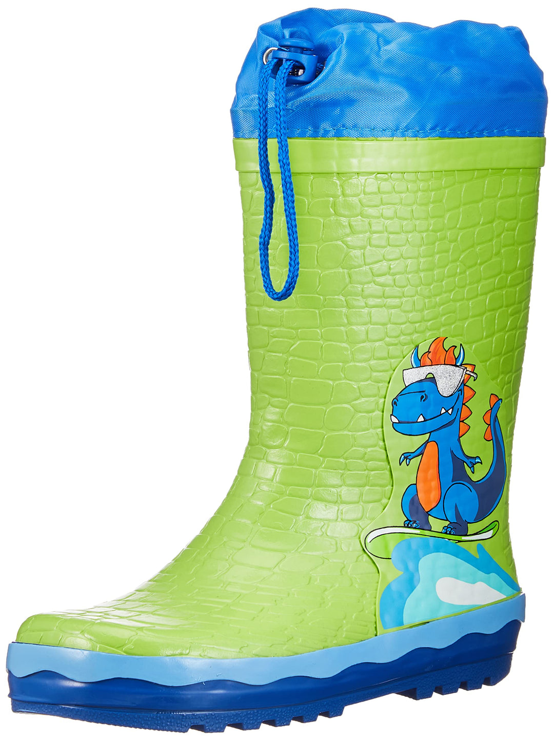 Playshoes Unisex Kinder Gummistiefel Zugband Regenstiefel, Dino