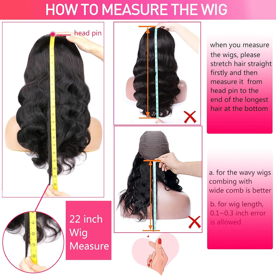 Huarisi HD Lace Front Wigs Human Hair Pre Plucked, 16 inch Body Wave 4x6 Lace Frontal Wigs Real Hair