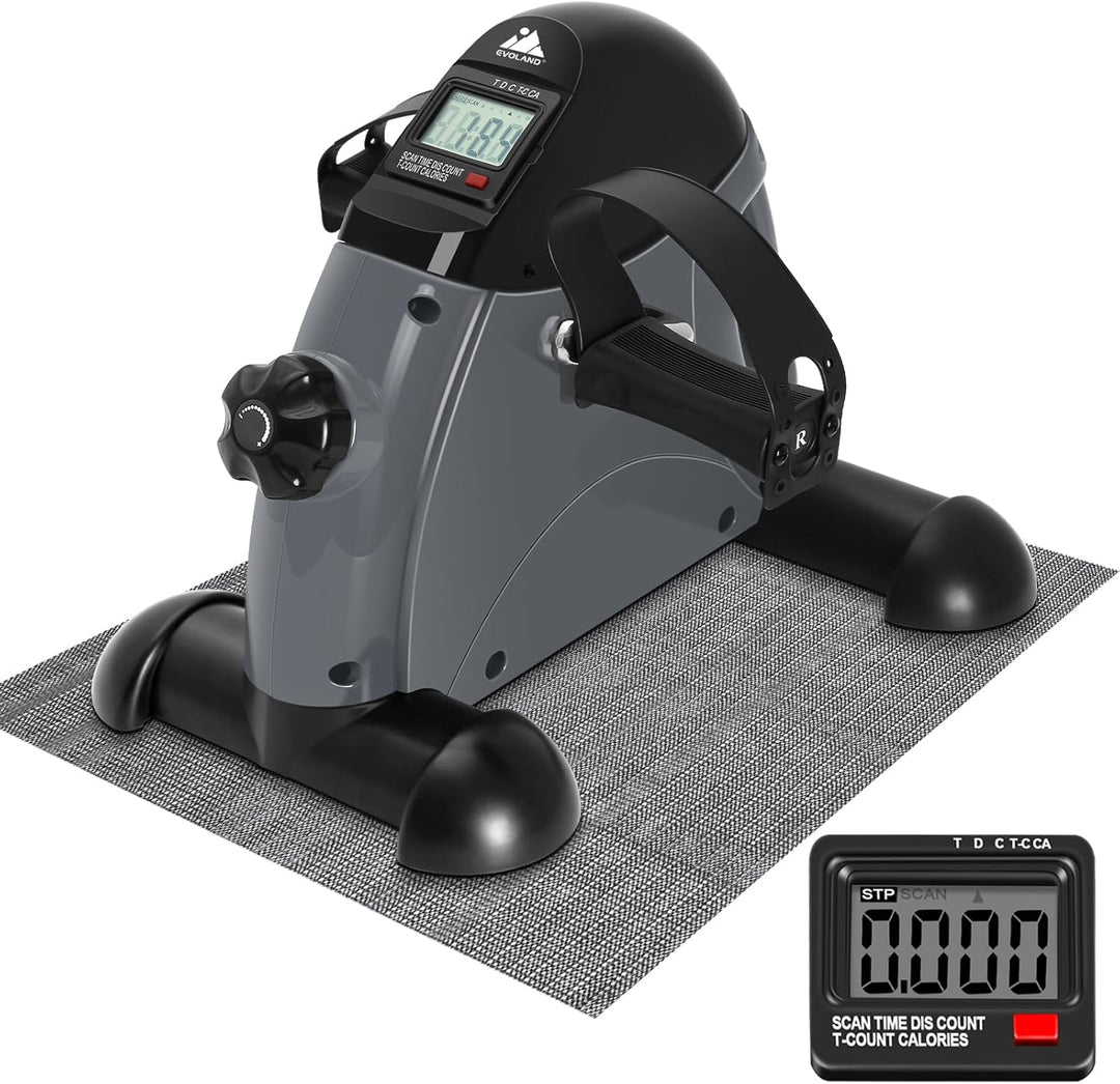 EVOLAND Heimtrainer Mini Fitnessbike Rehabilitations Pedaltrainer Arm und Beintrainer mit LCD Displa