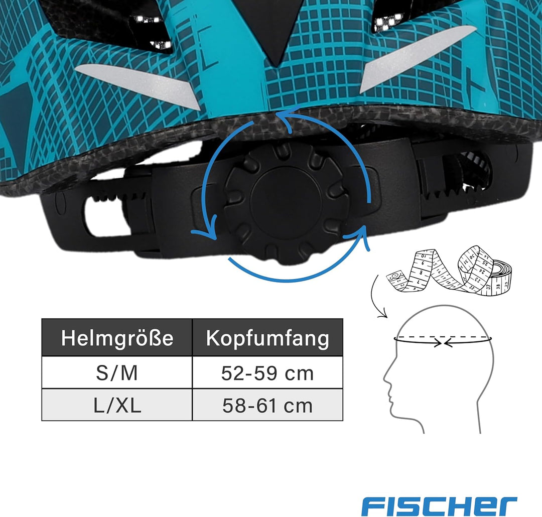FISCHER Fahrradhelm, Radhelm, Cityhelm Urban Plus, mit integriertem LED-Rücklicht für Damen und Herr
