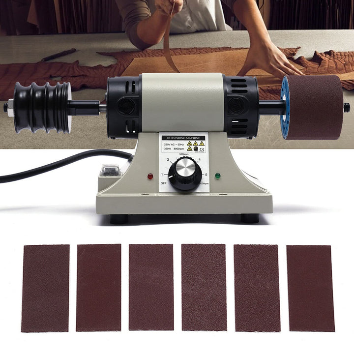 SHZICMY Elektrisch Leder Poliermaschine Schleifmaschine 350W Leder Gummi Polierer mit Palisander Sch