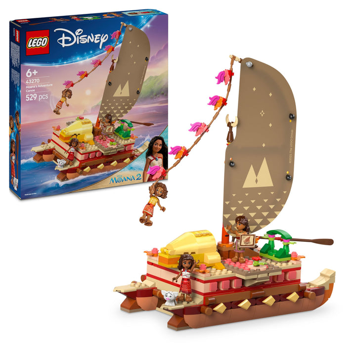 LEGO ǀ Disney Vaiana 2: Vaianas Abenteuerfloss - Spielzeug Boot mit Textilsegel, abnehmbarem Deck, L