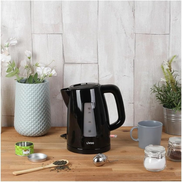 Bollitore - Livoo - Dod184n - 2200 W - 1,7 L - Base Girevole A 360? - Nero 1.7 Liter Schwarz, 1.7 Li