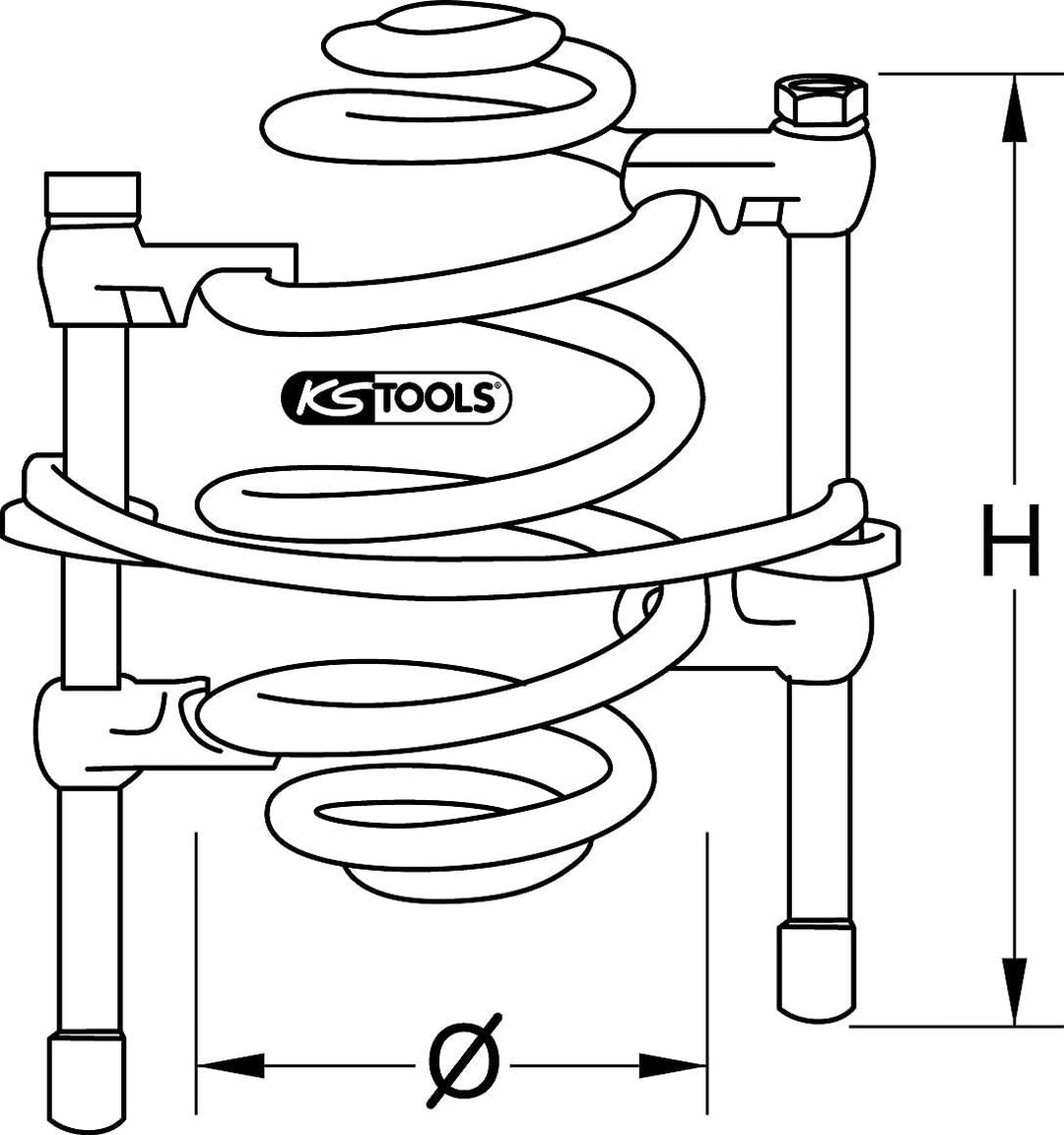 KS Tools 670.0021 Federspanner mit Sicherheitsbügel, 240mm