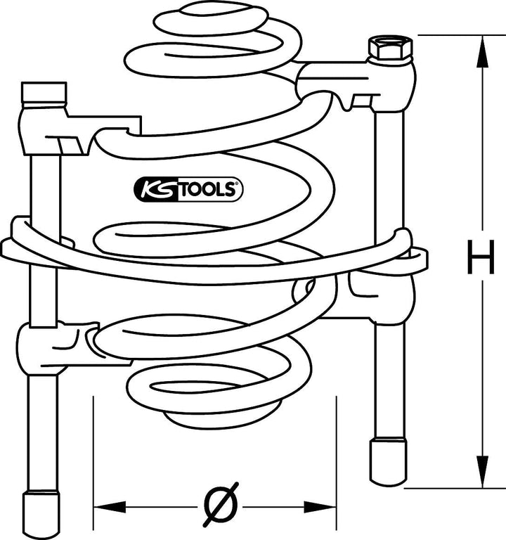 KS Tools 670.0021 Federspanner mit Sicherheitsbügel, 240mm