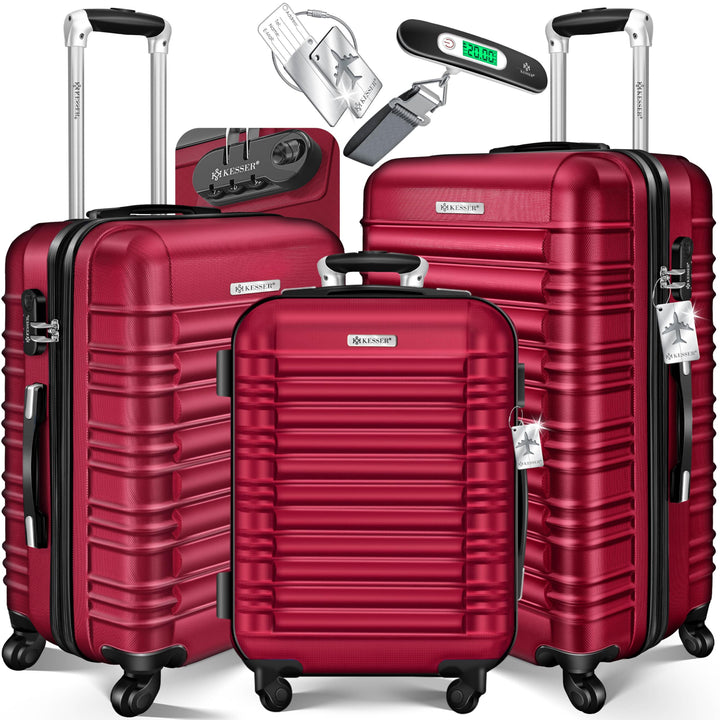 KESSER® 3tlg. Hartschalenkofferset Hard Shell Basic Hartschalenkoffer Trolley Koffer Reisekoffer Rei