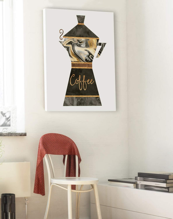 PICANOVA – Coffee 60x80cm – Premium Leinwanddruck – Kunstdruck Auf 2cm Holz-Keilrahmen Für Schlaf- U