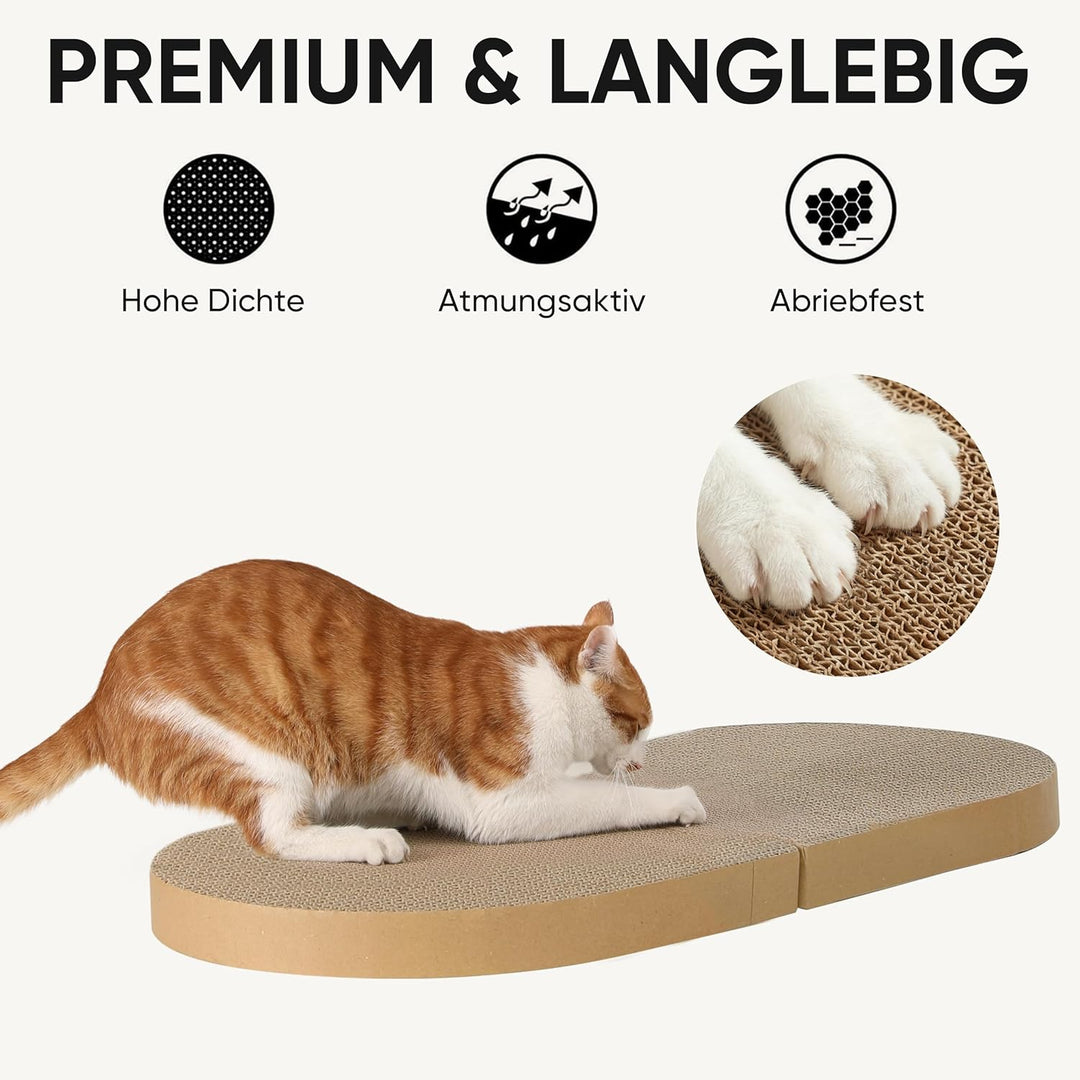 FUKUMARU 2er Set Ersatz-Kratzbrett für Katzen, Kratzpappe 60 x 31 cm (Dicke: 3.5 cm), hochwertige Kr