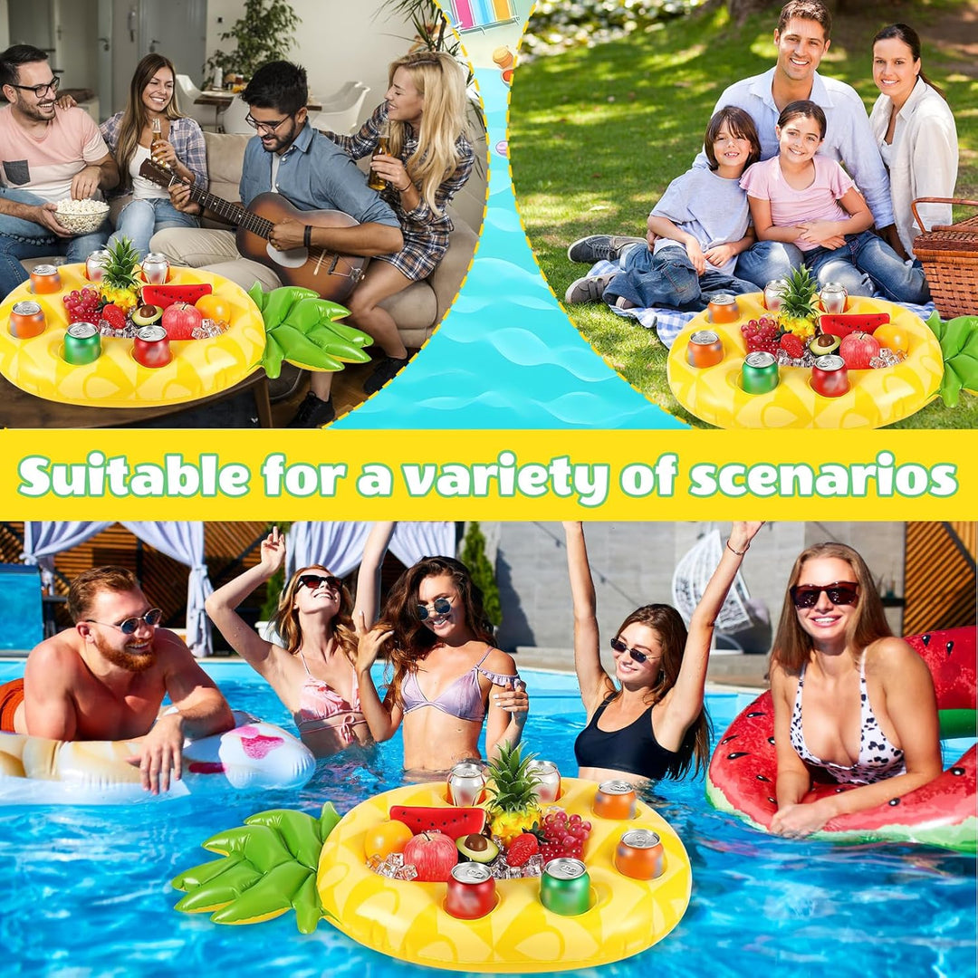 Ananas Poolbar, Aufblasbarer Getränkehalter Schwimmender, 2in1-Getränke und Snackhalter Poolbar 7 Lö