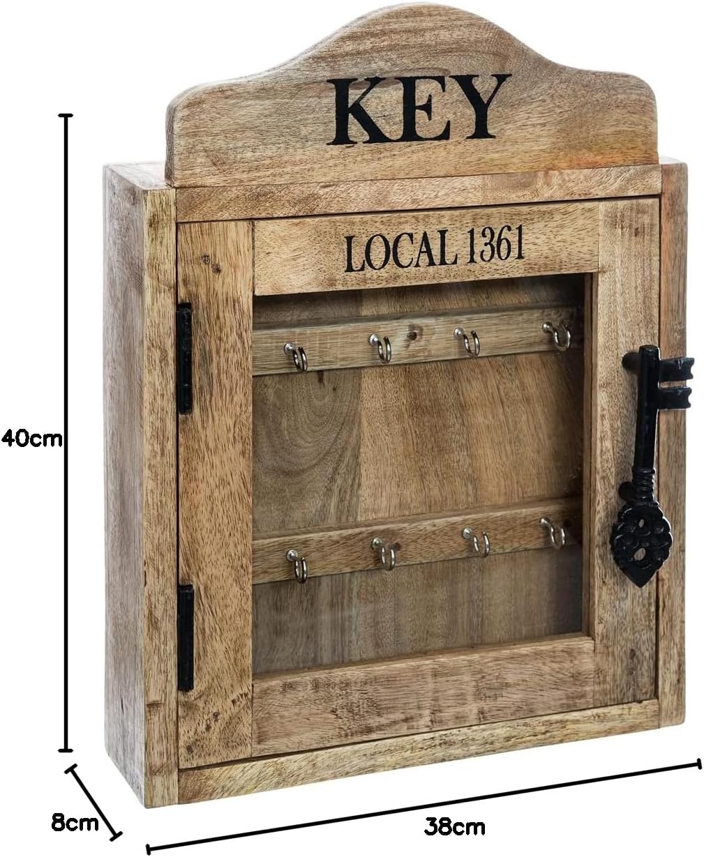 Schlüsselkasten Local - Mangoholz 30 × 40 cm - Kastanienbraun - Atmosphera créateur d'intérieur cm B