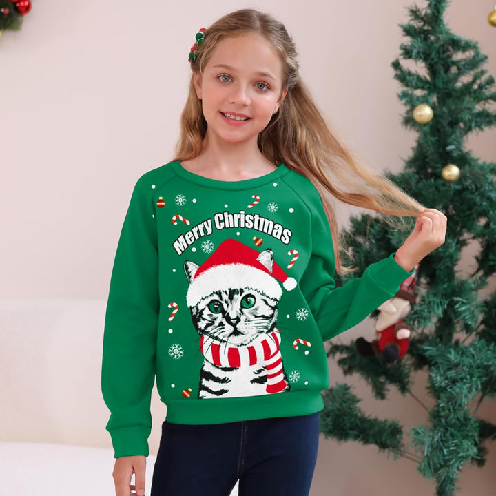 SFreeBo Kinder Weihnachts Sweatshirt Mädchen-Pullover Winter Langarm T-Shirt Oberteil Unisex Jungen