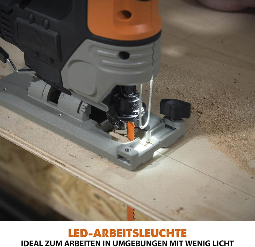 Evolution Power Tools R90JGS-Li Akku-Stichsäge – 5 Mehrzweck-Sägeblätter im Lieferumfang enthalten K