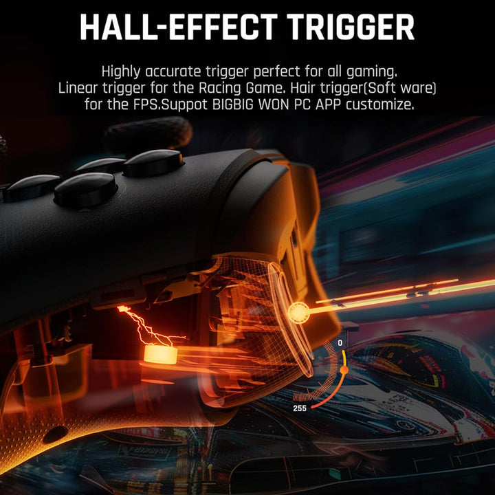 BIGBIG WON Wireless Controller Gale PC Controller Motion Zieling, Hall Trigger, 4 Benutzerdefinierte
