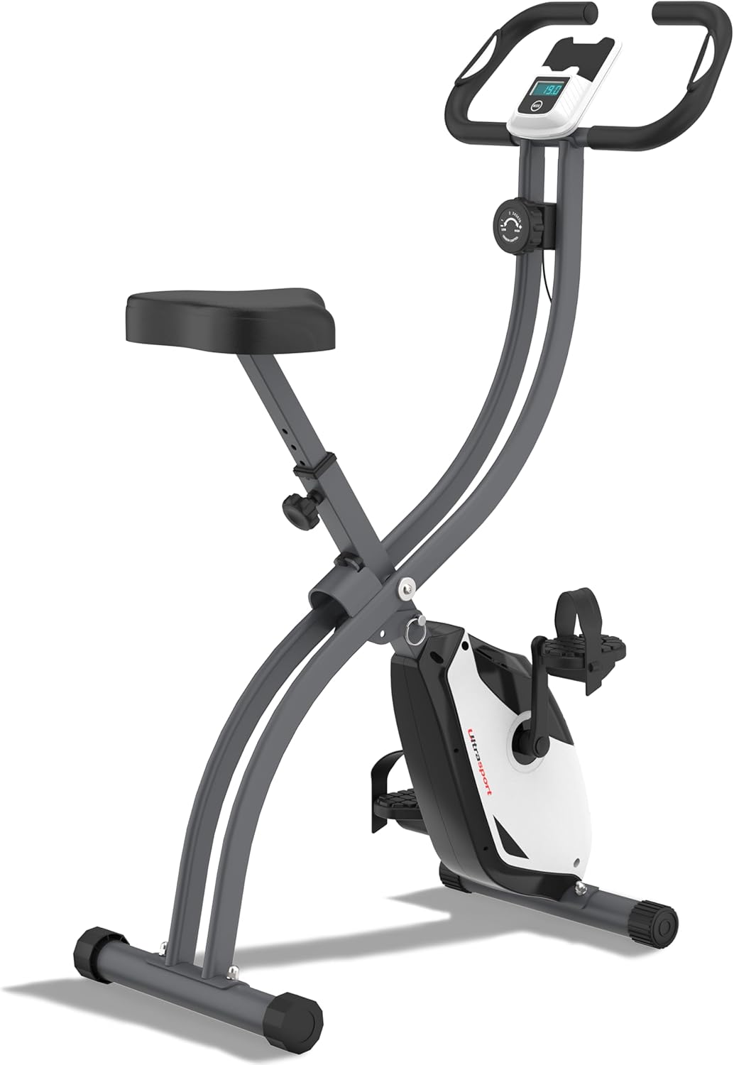 Ultrasport F-Bike 150/200, Heimtrainer, 8 Widerstandsstufen, Tablethalterung, Handpulssensoren, falt
