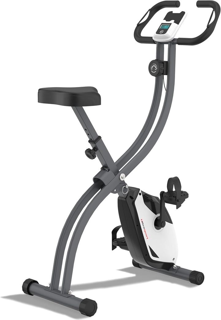 Ultrasport F-Bike 150/200, Heimtrainer, 8 Widerstandsstufen, Tablethalterung, Handpulssensoren, falt