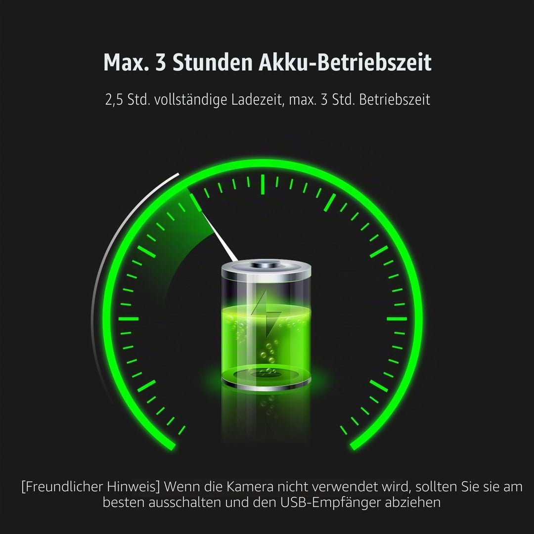 TOALLIN Kabellose Webcam für PC, 1080P Full HD Wireless Webcam, integriertes Mikrofon mit Geräuschun