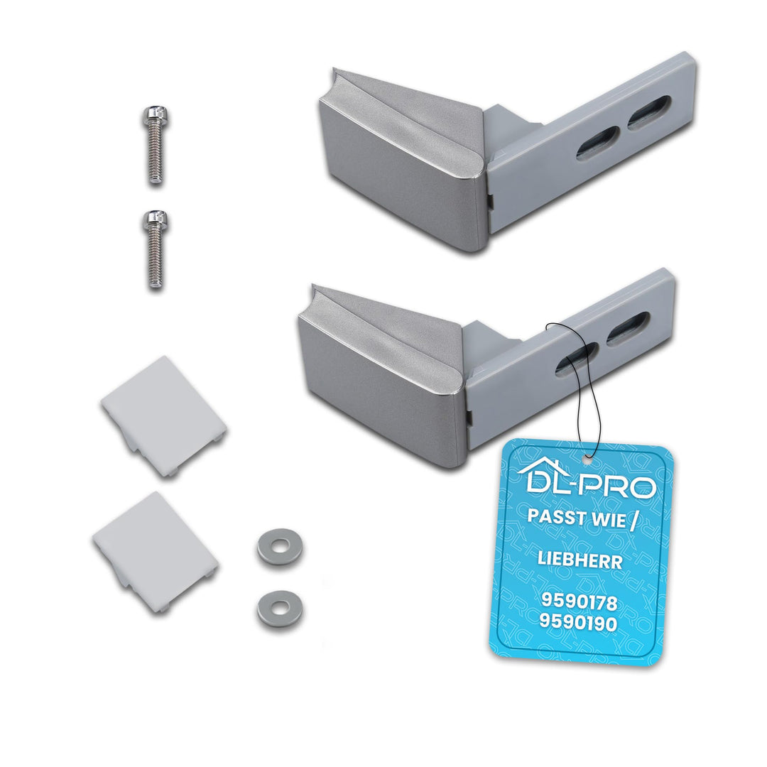DL-pro Türscharnier Set für Liebherr Kühlschrank Ersatz für 9590178 9590190 2 Stück Silber Reparatur