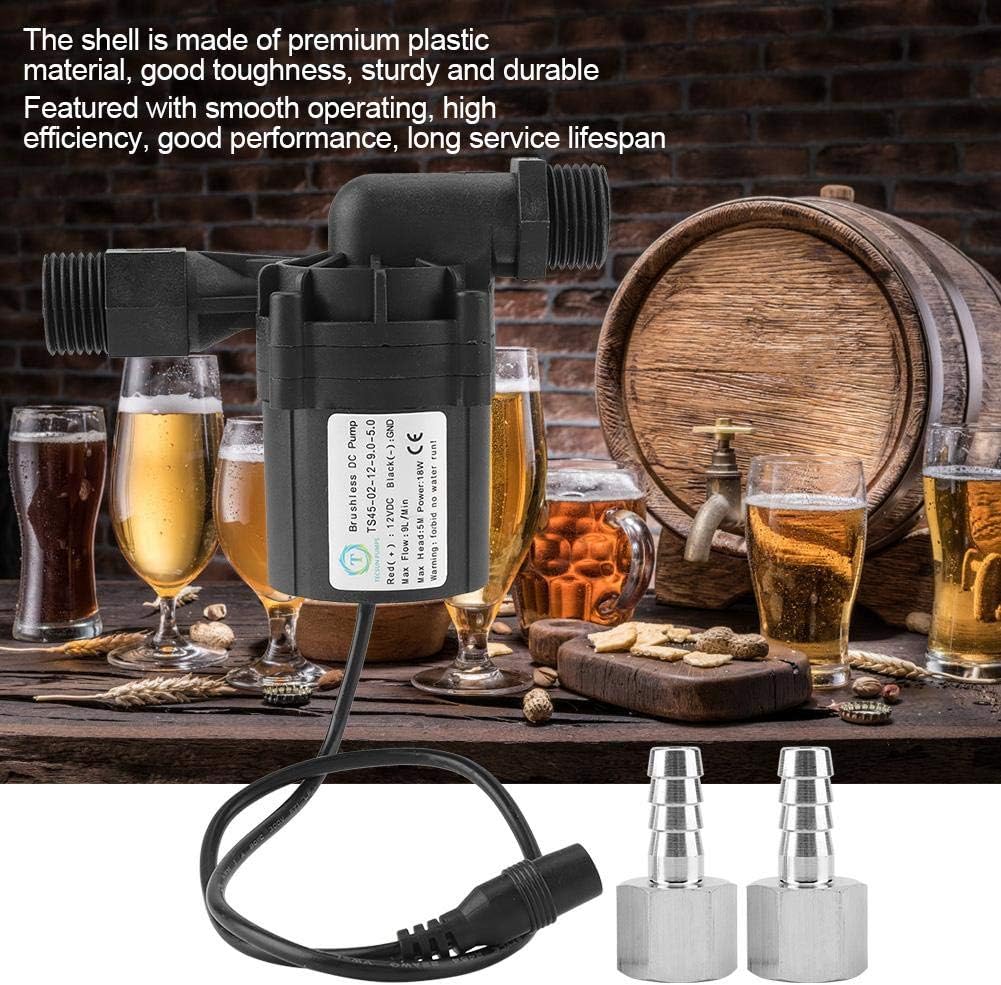 Zerodis Bierpumpe DC 12V 18W Pump Homebrew Pumpenzirkulation Brushless Bierpumpen für das Bierbrauen