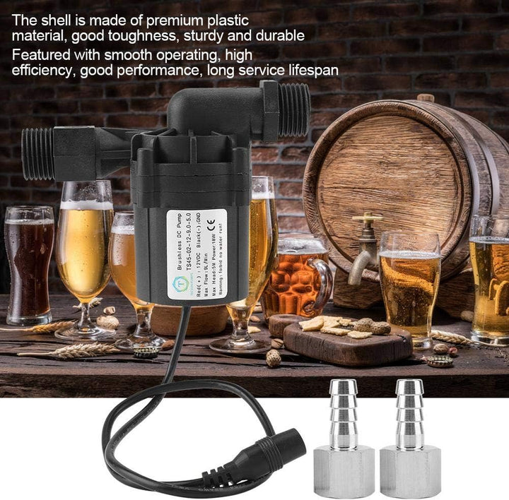 Zerodis Bierpumpe DC 12V 18W Pump Homebrew Pumpenzirkulation Brushless Bierpumpen für das Bierbrauen