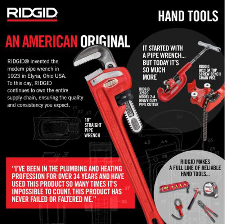 RIDGID 40165 Modell 560 Ständerkettenrohrschraubstock, transportabler Rohrschraubstock 1/8" bis 6" (