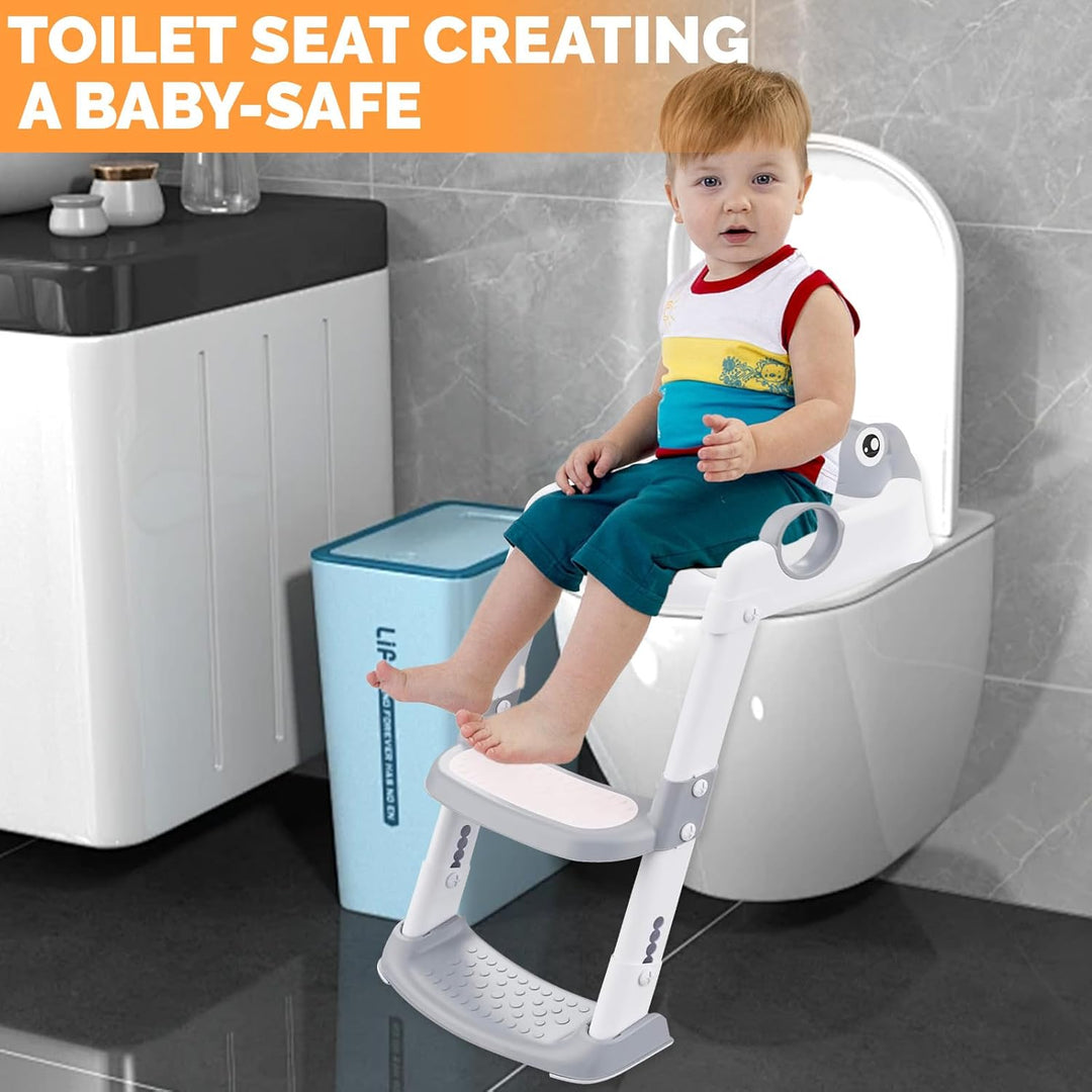 UCAMP Toilettensitz Kinder Toilettenaufsatz Kinder, Toilettensitz Kinder mit Treppe, Höhenverstellba