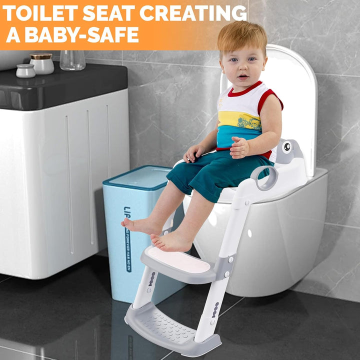 UCAMP Toilettensitz Kinder Toilettenaufsatz Kinder, Toilettensitz Kinder mit Treppe, Höhenverstellba