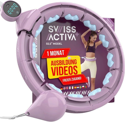 Swiss Activa+ Smart Hula Hoop Reifen Erwachsene mit Gewicht und Noppen - Hula Hoop mit Gewicht Kugel