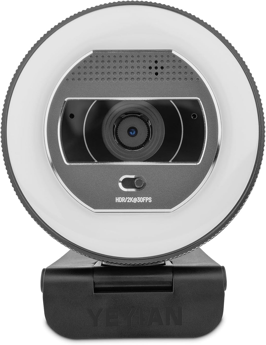 Yeyian Webcam-Streaming Autofokus Dual-Mikrofon-Rauschunterdrückung | 2K 2560x1440 30FPS | LED-Ringl