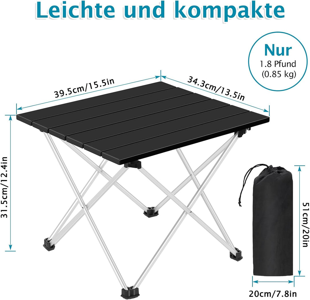 LIANTRAL Tragbarer Campingtisch, Beistelltisch, Leichter Klapptisch im Freien, Kleiner Kompakter Pic