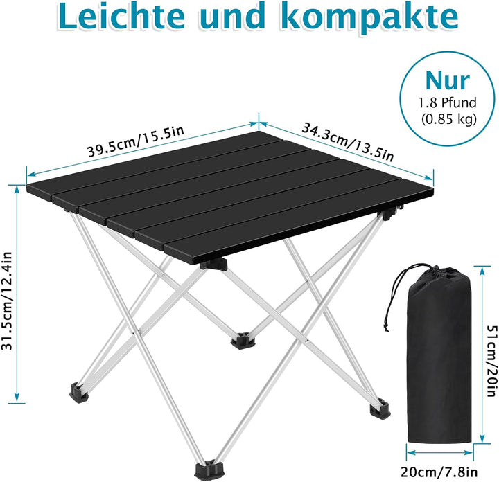 LIANTRAL Tragbarer Campingtisch, Beistelltisch, Leichter Klapptisch im Freien, Kleiner Kompakter Pic
