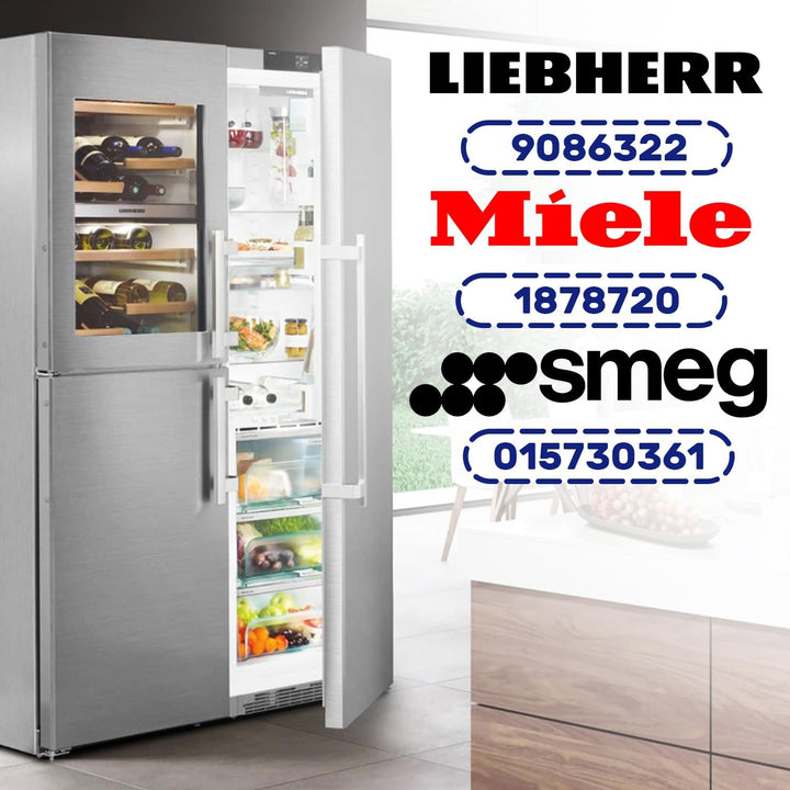 2 Stück Türmontageset Schleppscharnier für Einbau Kühlschrank und Gefrierschrank 9086322 für Liebher