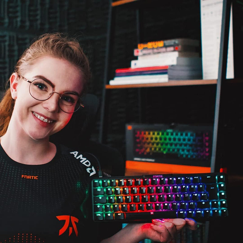 Fnatic Gear | STREAK65 | mechanische Gaming-Tastatur mit LED RGB-Hintergrundbeleuchtung Speed Silver