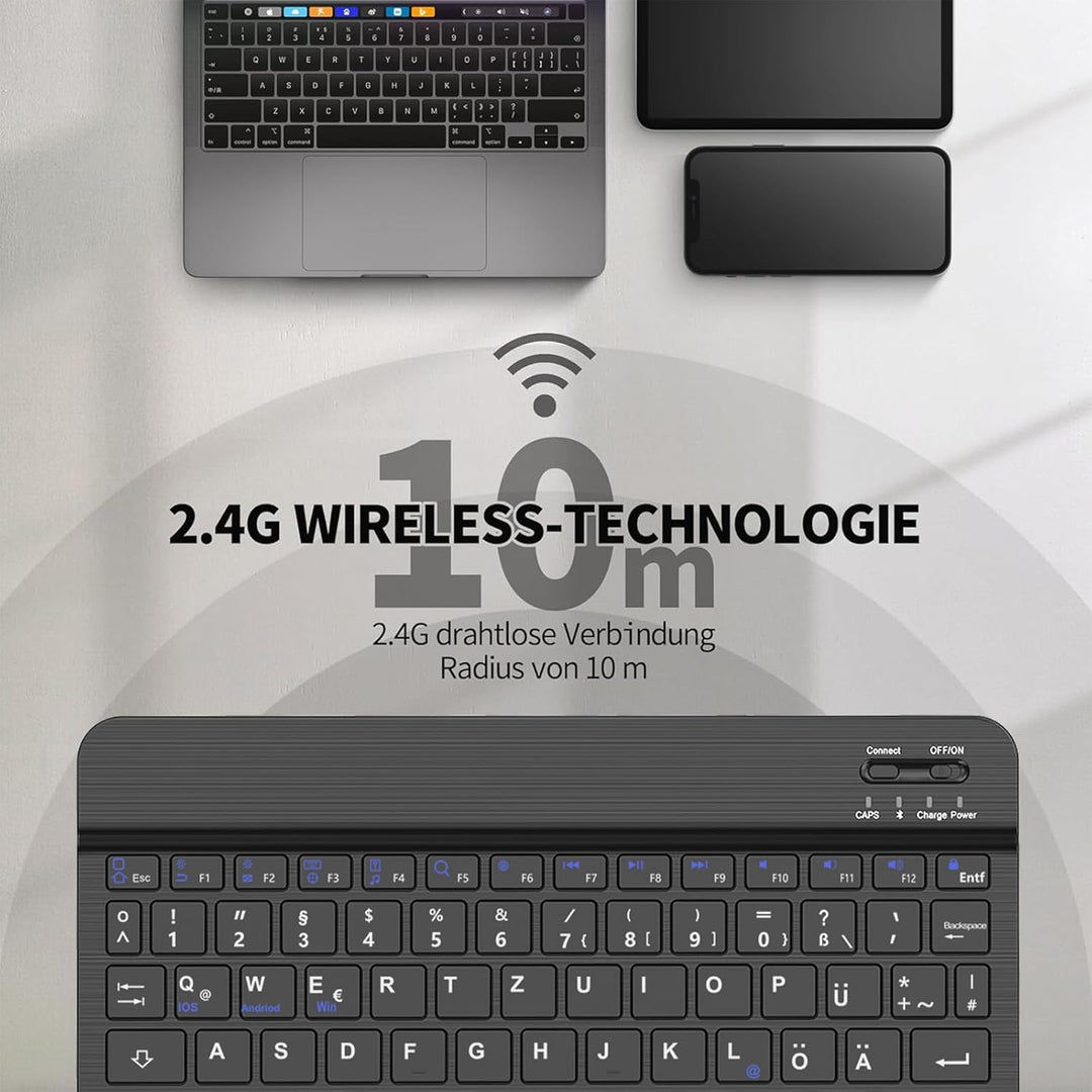 Tastatur Hülle für iPad Air 2019(3. Gen)，iPad 9.Gen,8.Gen, 7.Gen 2021/2020/2019 (10.2), iPad Pro 10,