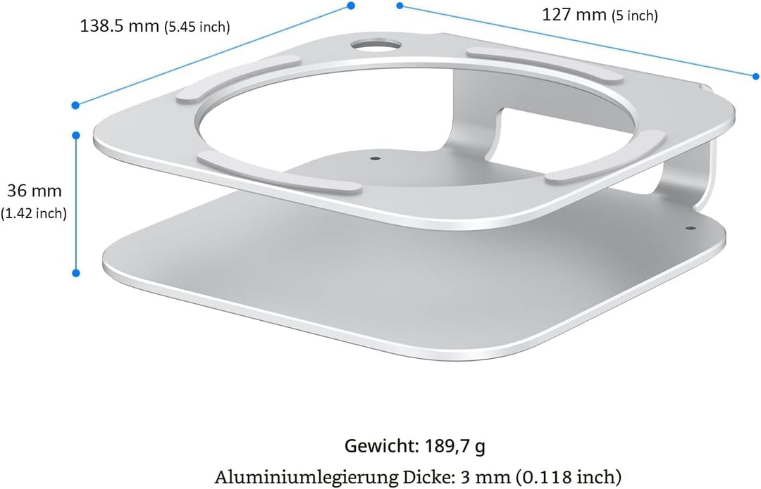 Mac mini M4 Ständer, Aluminium-Halterung für 2024 Mac mini M4 und M4 Pro, integrierte Kühlung, Zugri