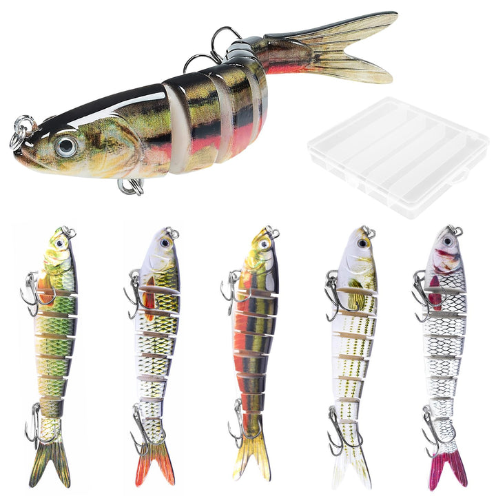 5 Stück Wobbler Hecht, Hecht Köder, Swimbait Lebensechter für He-CHT, Gross Kunstköder Zander ür Süs