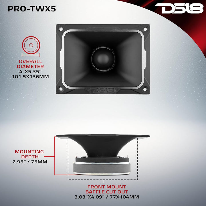1 DS18 PRO-TWX5 Kompressionshochtöner 4 x 5 10 x 13 cm 250 Watt rms 500 Watt max 107 db Impedanz 4 O