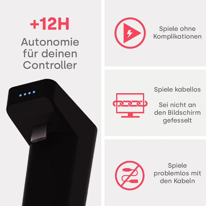 Remotto Battery – Ladegerät für PS4-Controller kabellos – tragbarer Akku für DualShock Spielen währe