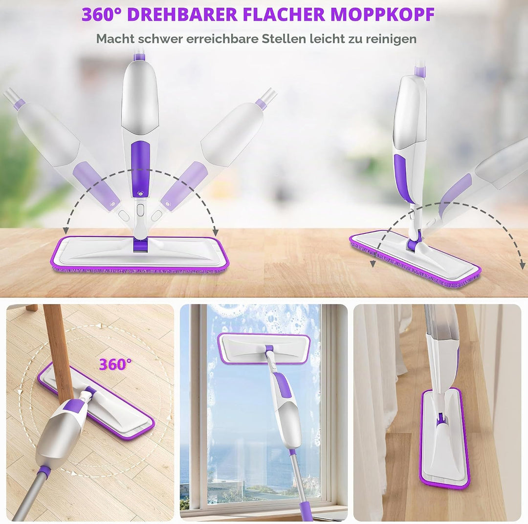 Wischer mit Sprühfunktion Sprühwischer - SEVENMAX Wischmopp Bodenwischer mit Sprühfunktion und 3 Mik