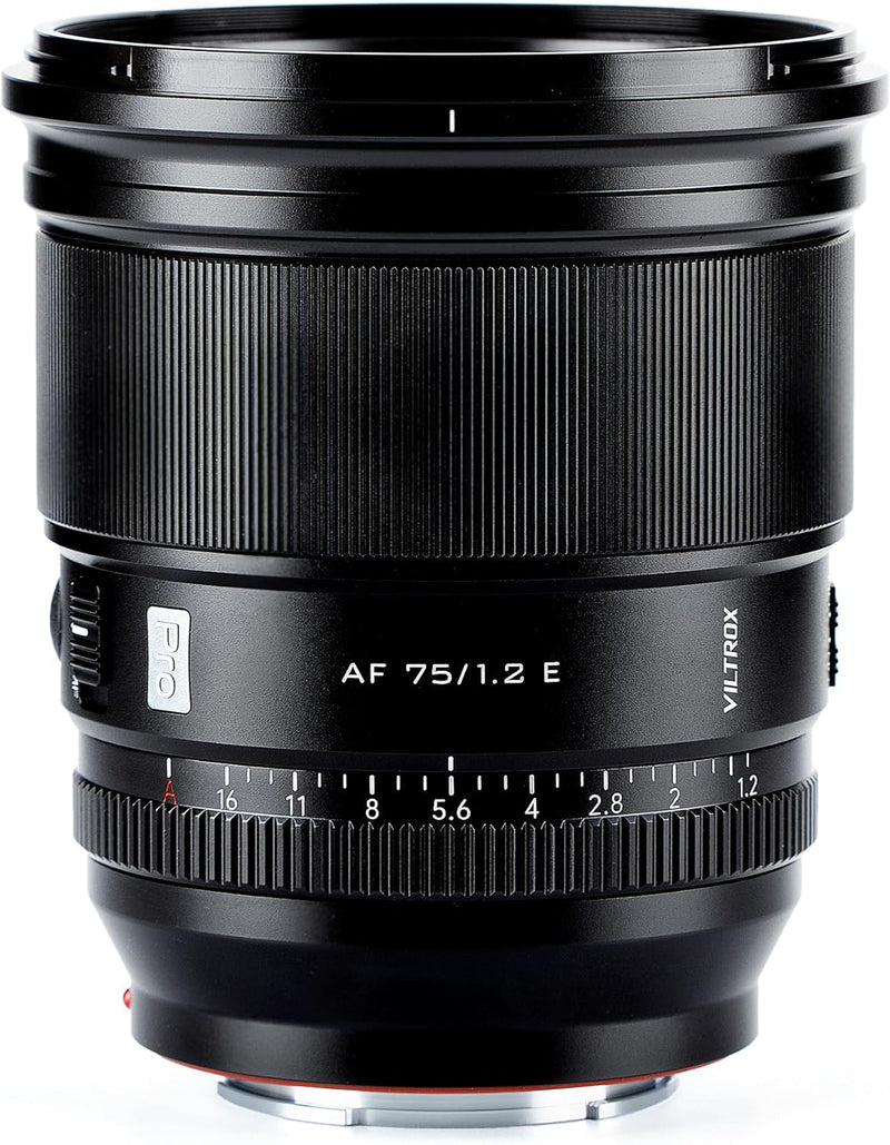 VILTROX Pro 75 mm f/1.2 E für Sony E-Mount, 75 mm f1.2 Autofokus Prime Objektiv für Sony E Mount Mir