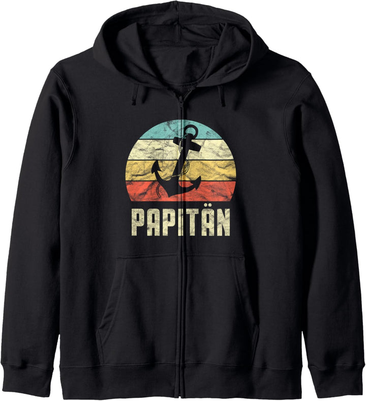 Retro Kapitän Anker Papitän Vater Super Papa Vatertag Kapuzenjacke